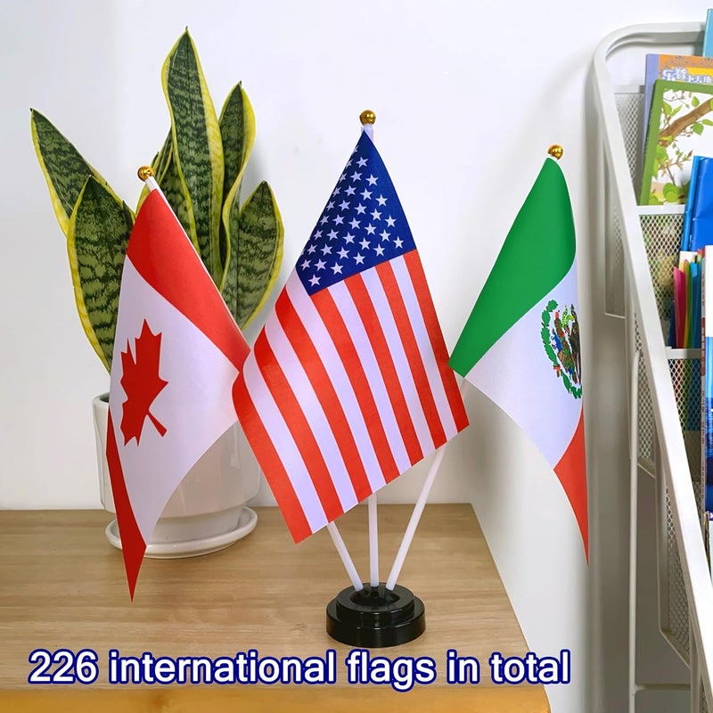 ZLXING 226 Countries International Flags of the World Small Mini Hand Held Flags on Stick,All Countries Flags,8.2 x 5.5 Inch - Image 5